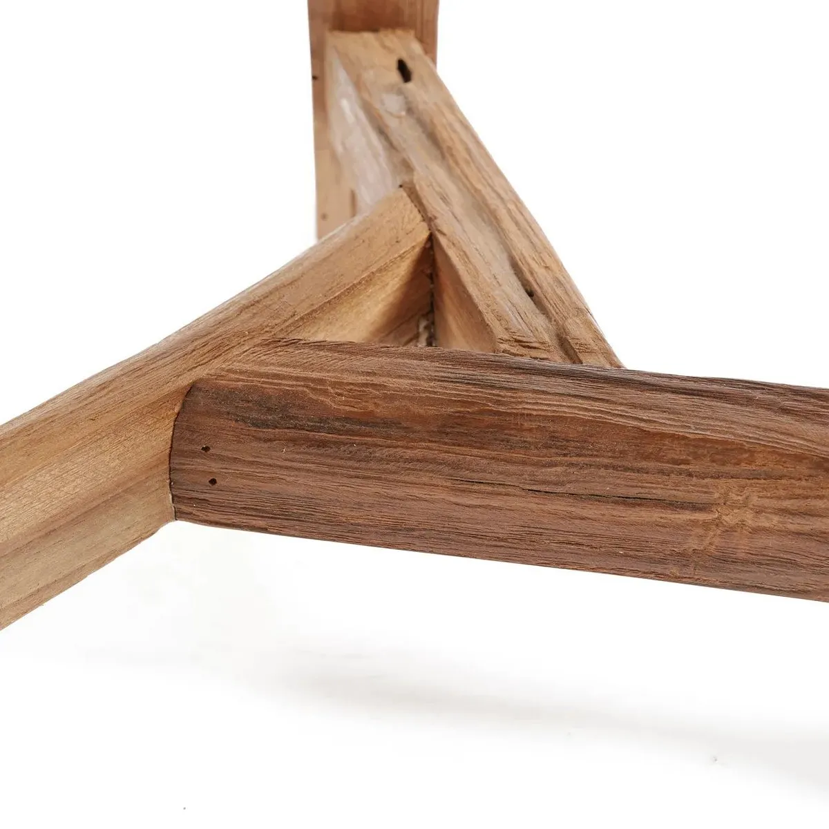 Rootz Yatai Stool - Natural - Rustic Stool - Upcycled Teak Seat - Enhances Interior Design - 40cm x 40cm x 33cm