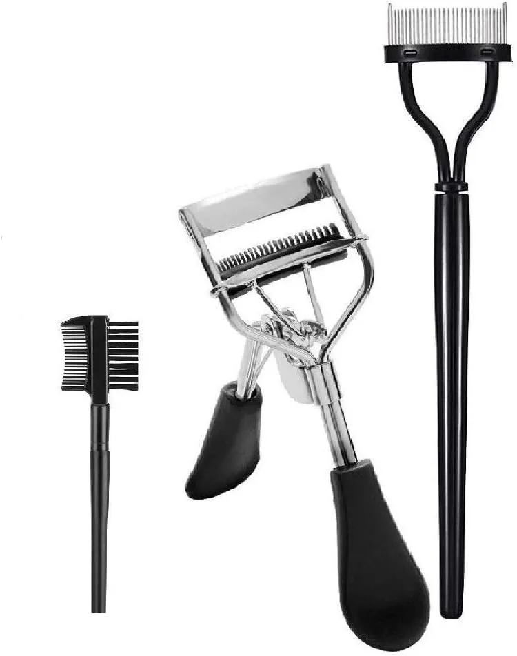 ROWAG 3pcs Eyelash Curlers Eyebrow Brush Comb Spoolie Set