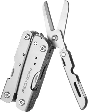 ROXON M2 14 in 1 Mini Multitool Small Lightweight with Folding Scissors Mini Storm With 9pc Bits Set   Holder Multi Tool