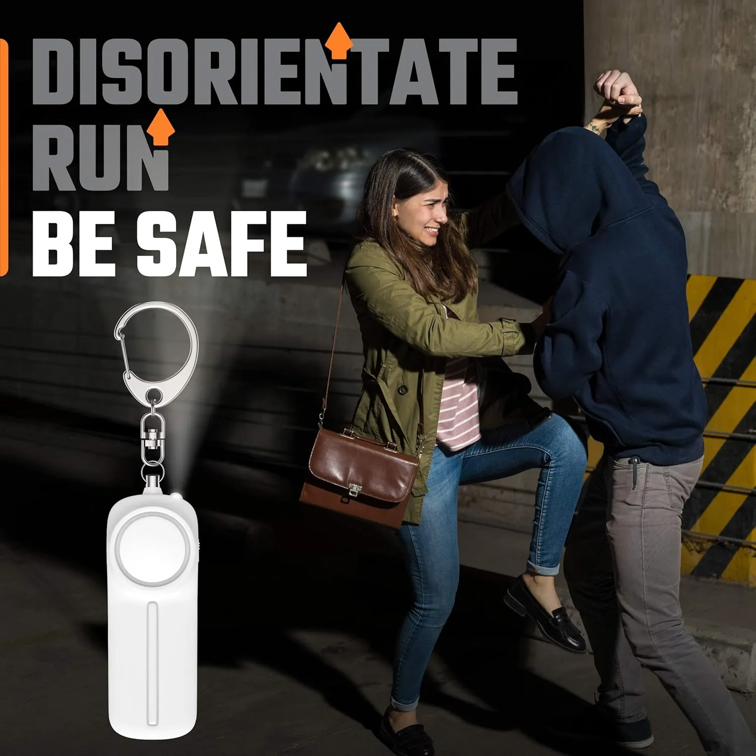 Safesound Personal Safety Panic Alarm Keychain for Women – Self Defense 130 dB Loud Siren Protection Device with LED Light – Emergency Alert Key Chain Whistle by WETEN (White)