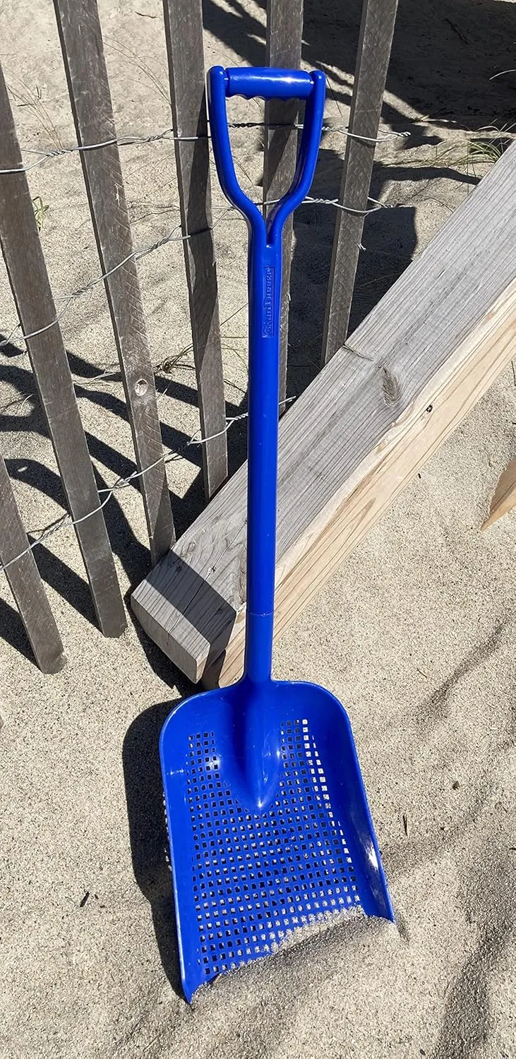 Sand Dipper Treasure Shovel Digger Sifter - Tough Plastic Shovel for Beach, Chicken Coop Poop, Goat Stall Cleaning, and Backyard Barns