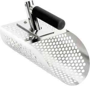 Sand Scoop for Metal Detecting, Metal Detector Accessories, Stainless Steel Sand Sifter Shovel, Fast Sifter Shovel for Underwater Treasure Hunting (6″)