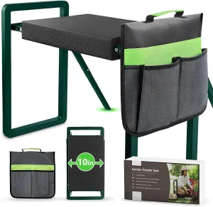 seasky Foldable Garden Kneeling and Seat, Anti-Tipping Garden Bench Widened Thick Soft Kneeling Pad, Heavy Duty Gardening Stool with Garden Tool Bag,Gardening Gift for Women(Without Gloves)