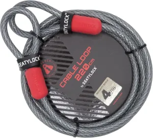 SeatyLock Bike Cable Lock - Anti Theft Triple Braided Steel Cable with Loops for Bike Security - Universal Fit Flexible Large Locking Cables for U Lock D Lock Chain Lock or Folding Lock - 86.6"