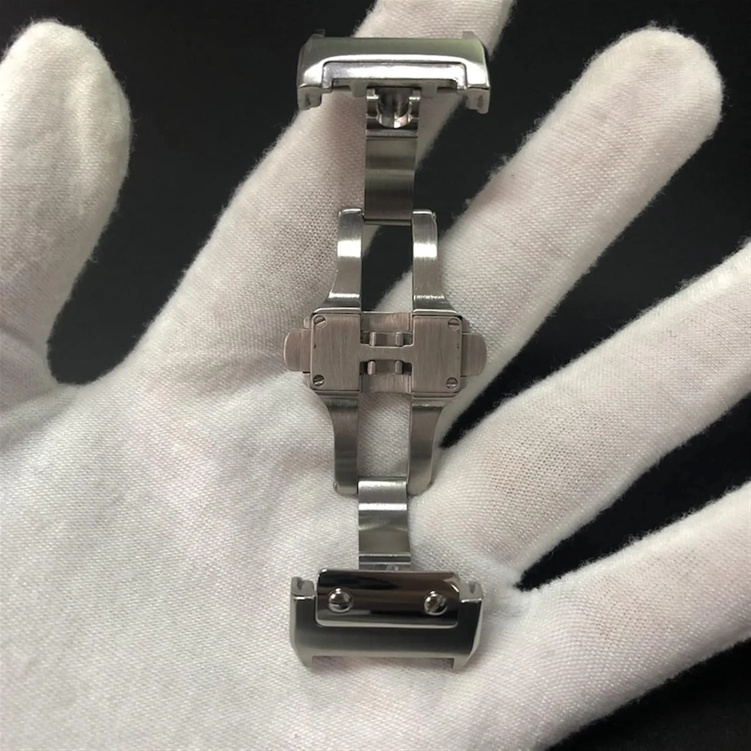 SERDAS 18 21mm Solid Stainless Steel Double Click Clasp For Cartier Santos Watchband Metal Buckle Metal