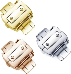 SERDAS 18 21mm Solid Stainless Steel Double Click Clasp For Cartier Santos Watchband Metal Buckle Metal