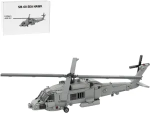 SH-60 Sea Hawk Helicopter Model Building Blocks Set - 1/35 Scale Realistic AircraftKit Designed by DarthDesigner, Gifts for Adult Collectors & Military History Enthusiasts (1028PCS)