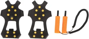 Shoe Spikes Ice Grip, Ergonomic Handle ABS Stainless Steel Rubber Practical Retractable Ice Awls with Whistle for Winter Outdoor Sports