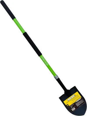 Shovel for Digging, Heavy Duty Gardening Shovel 57 Inch Straight Handle Round Blade with Non-Slip Tail Cover, Lawn and Yard Tools, Fiberglass Handle(Green)