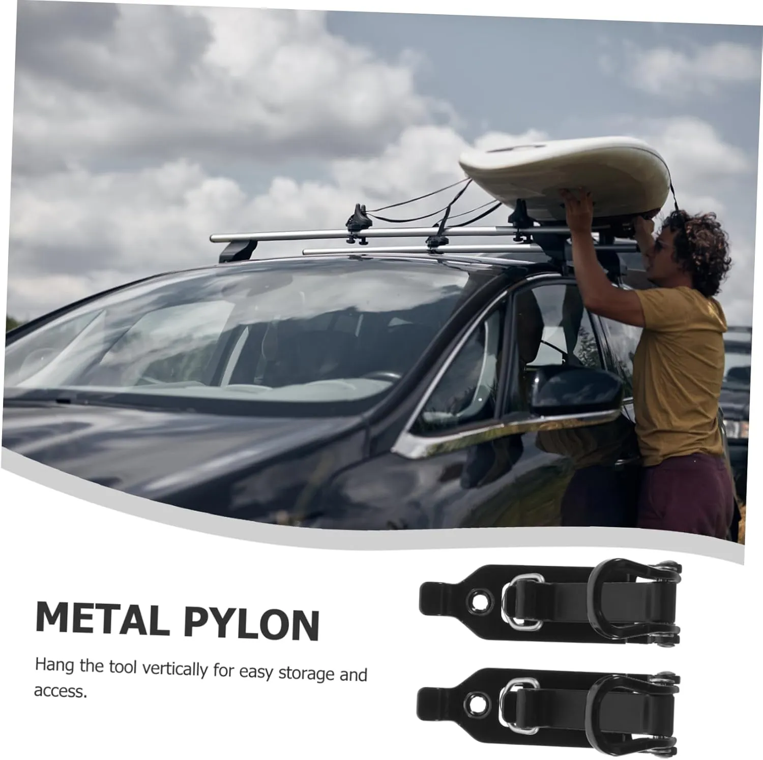 Shovel Mounts for Roof Racks Metal Clamp Shovel Holders for Cars Universal Automotive Tool Bracket Black