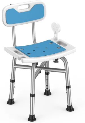 Shower Chair for Inside Shower - 500 lbs Heavy Duty Bath Bench Seat | FSA/HSA Eligible | Adjustable Height | Tool-Free Assembly Bathtub Stool for Elderly, Seniors and Disabled