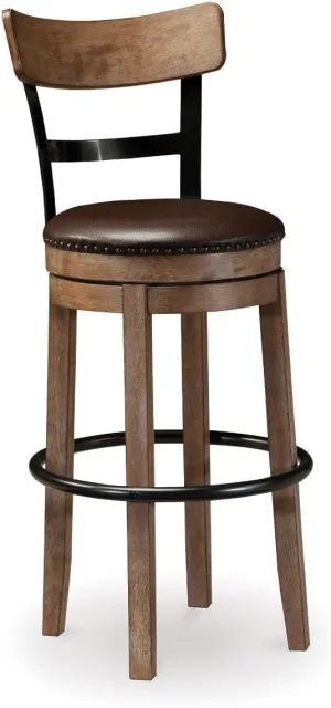 Signature Design by Ashley Pinnadel 30" Modern Swivel Pub Height Barstool, Light Brown