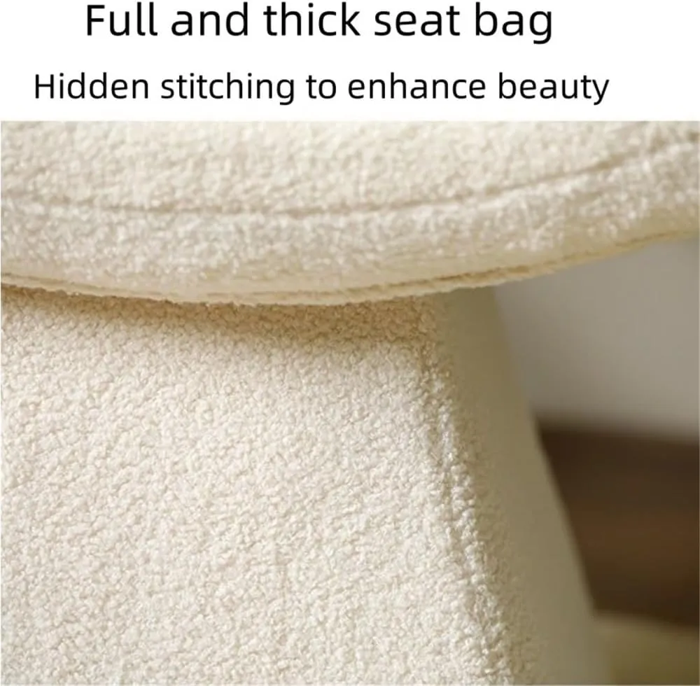 Simple Dressing Stool, Shoe Changing Stool with Lambskin Fabric, Fashionable Makeup Chair, Small Square Stool with Sponge Cushion for Living Room, Entrance, Bedroom(Yellow)
