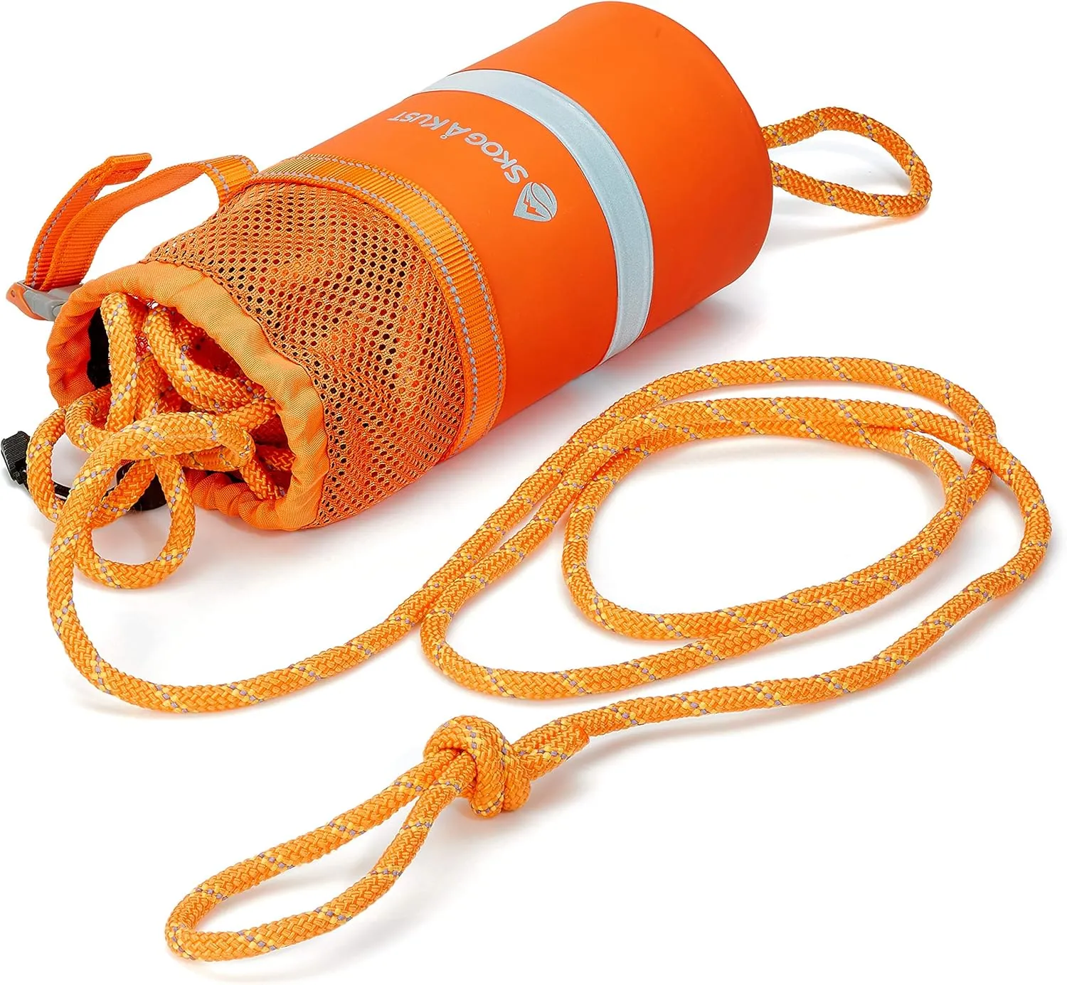 Skog Å Kust Rescue Throw Rope Bag with 50 Feet of 5/16" Floating Reflective Line and Integrated Whistle Clip