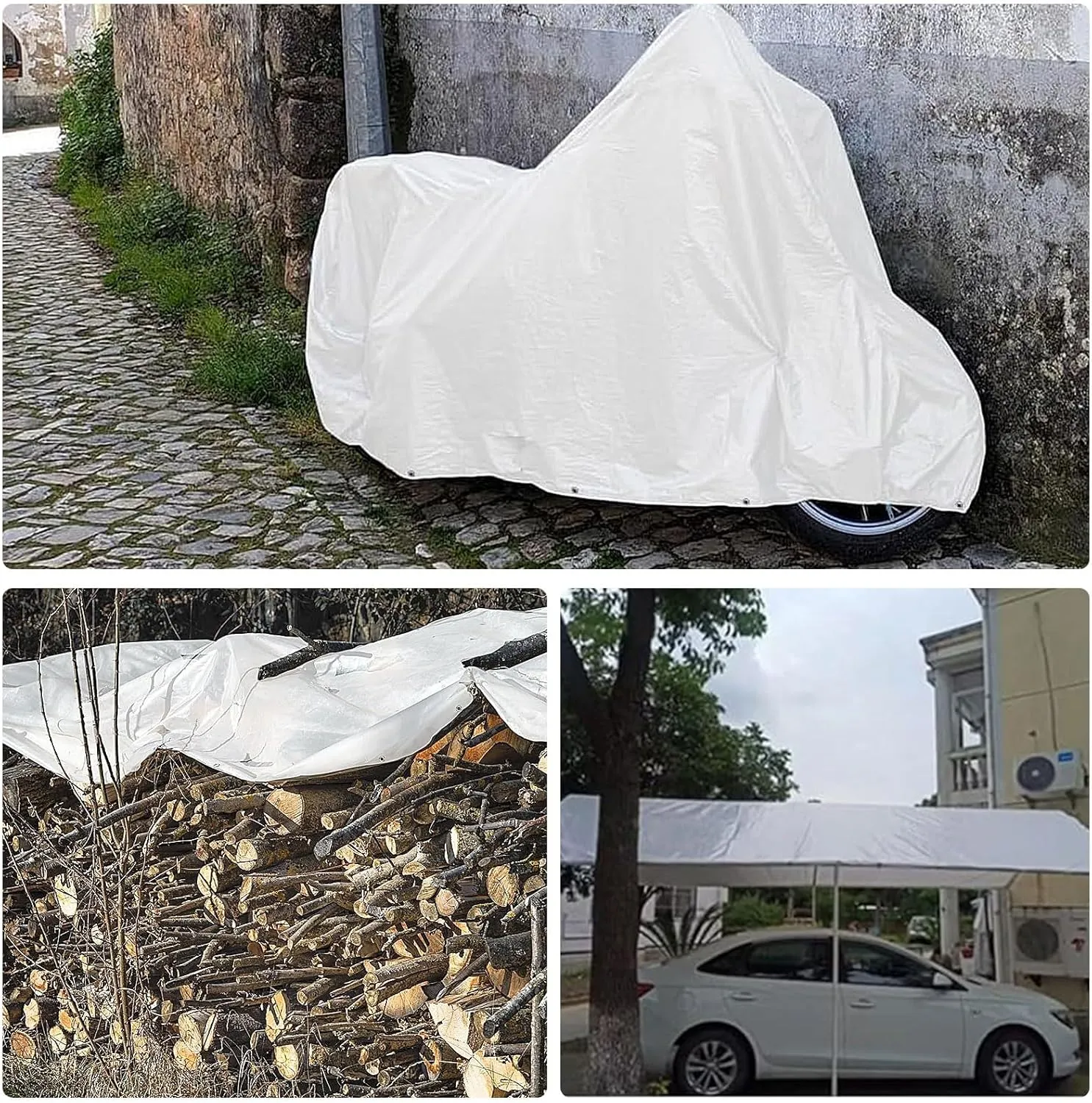 Small Multipurpose Cover, White Heavy Duty,600gsm Ground Cover Multipurpose Furniture, Caravan, Vehicle, Boat, Camping and Pool Covers Canvas Tarp Cover Sheet(1x2.5m)