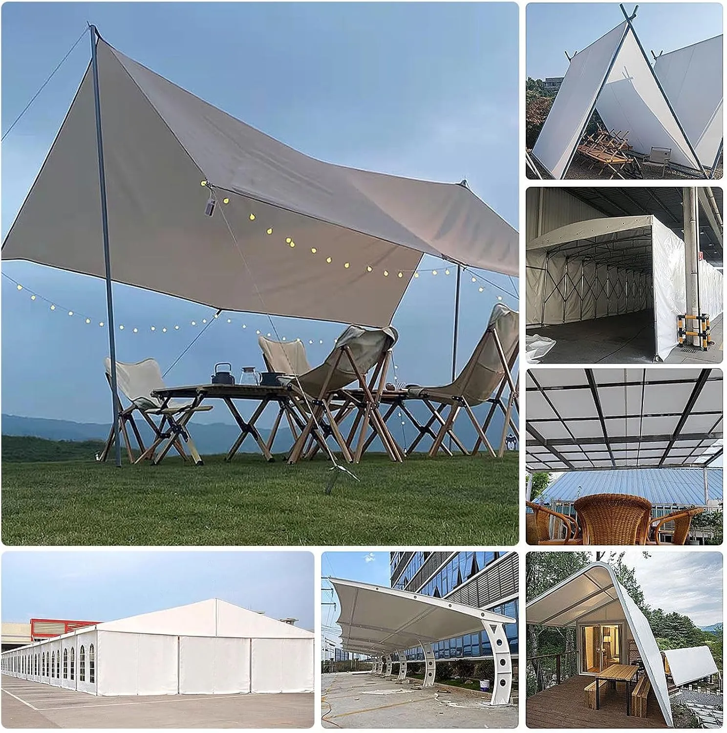 Small Multipurpose Cover, White Heavy Duty,600gsm Ground Cover Multipurpose Furniture, Caravan, Vehicle, Boat, Camping and Pool Covers Canvas Tarp Cover Sheet(1x2.5m)