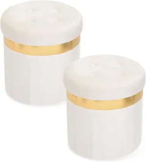 Small Ottoman with Storage,Folding Round Ottoman with Gold Trim,Velvet Storage Stool,Foot Stool with Soft Padded,Foot Rest for Living Room13“x13”x12.4(Beige,2pcs)