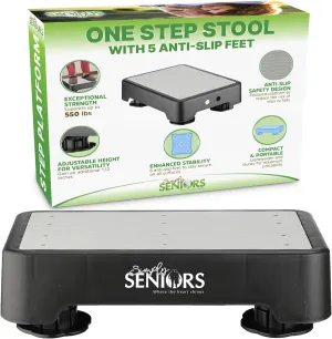 Small Step Stool for Adults - Small Mobility Aid for Seniors - Portable Heavy Duty Plastic Step Platform & Bed Steps for High Beds - Assist Device for Kitchen, Bathroom, Cars, Toilet - Kids Stool