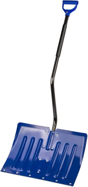 Snow Shovel for Driveway, Metal Snow Shovel for Snow Removal with D-Handle, 53 Inches