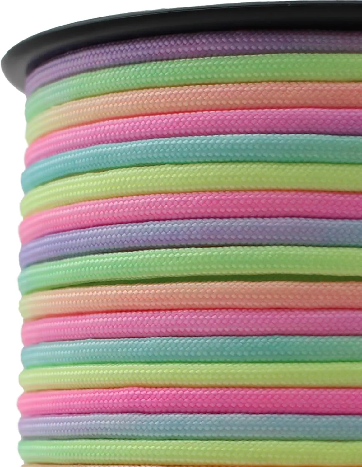 Soft Rainbow Paracord 7 Strands 4mm Nylon Parachute Cord 160ft 320ft Camping Rope