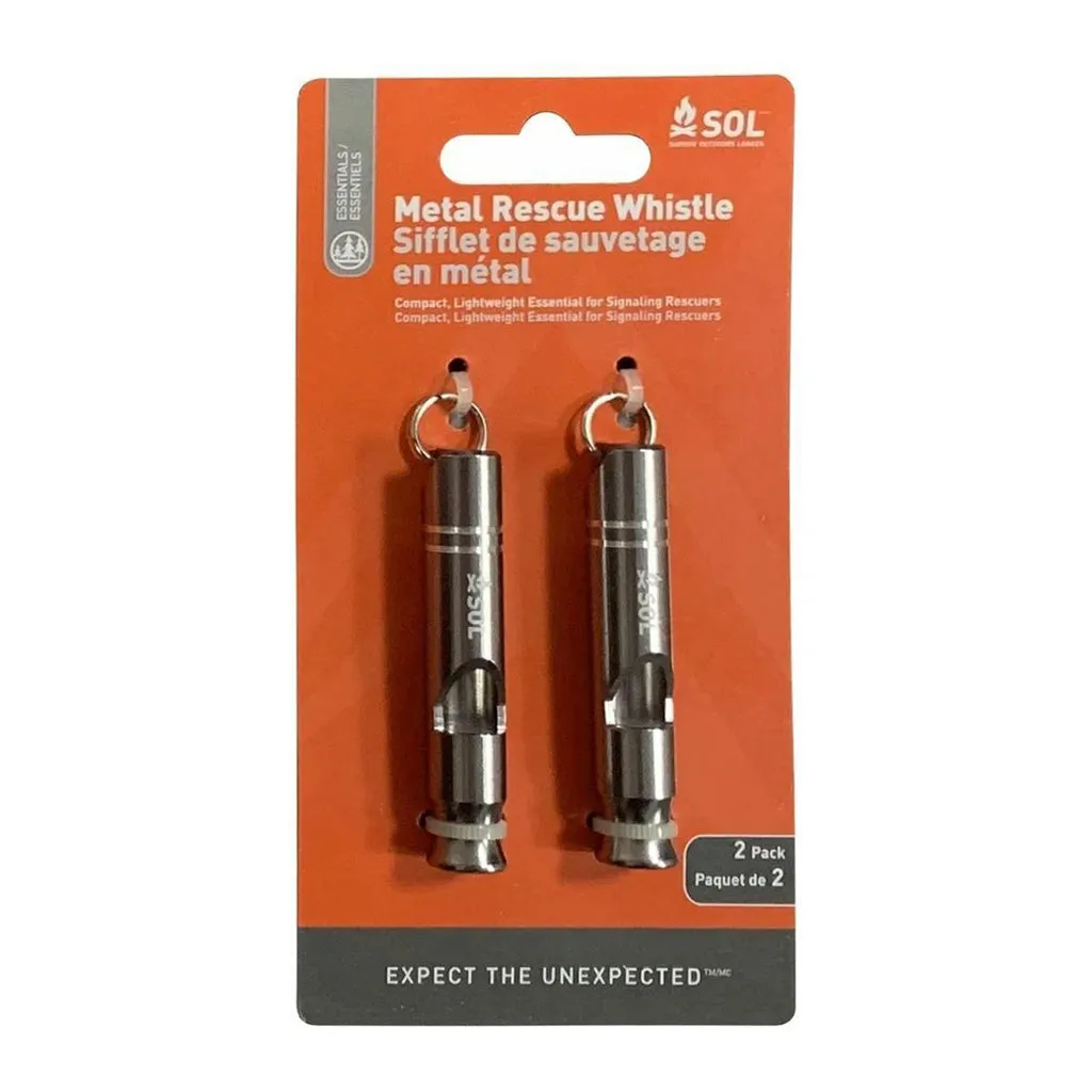 SOL Rescue Howler Metal Whistle - Pack of 2