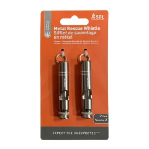 SOL Rescue Howler Metal Whistle - Pack of 2