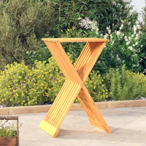 Solid Teak Wood Folding Stool 15.7"x12.8"x27.6" Brown Portable Collapsible Stool Chair for Outdoor Camping Garden Bathroom Durable & Space-Saving Design