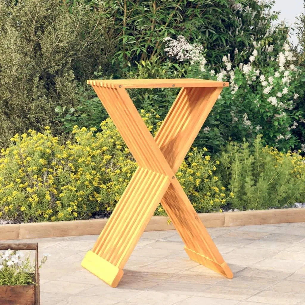 Solid Teak Wood Folding Stool 15.7"x12.8"x27.6" Brown Portable Collapsible Stool Chair for Outdoor Camping Garden Bathroom Durable & Space-Saving Design