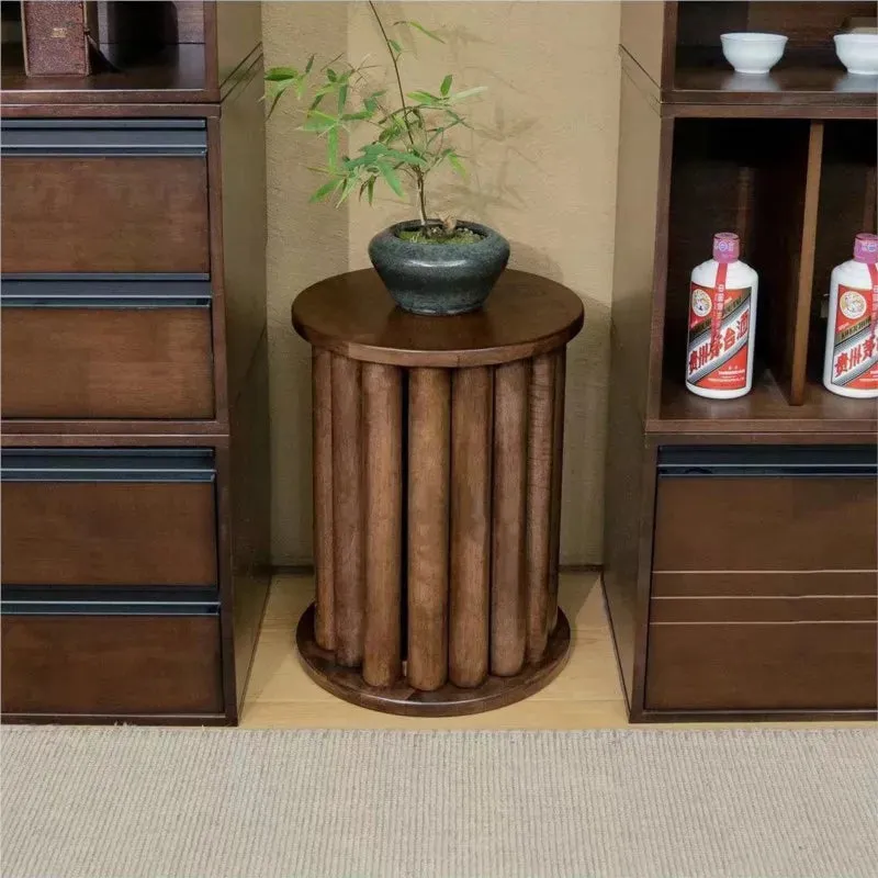 Solid Wood Stackable Round Stool | Creative 4-in-1 Design for Home Space-Saving