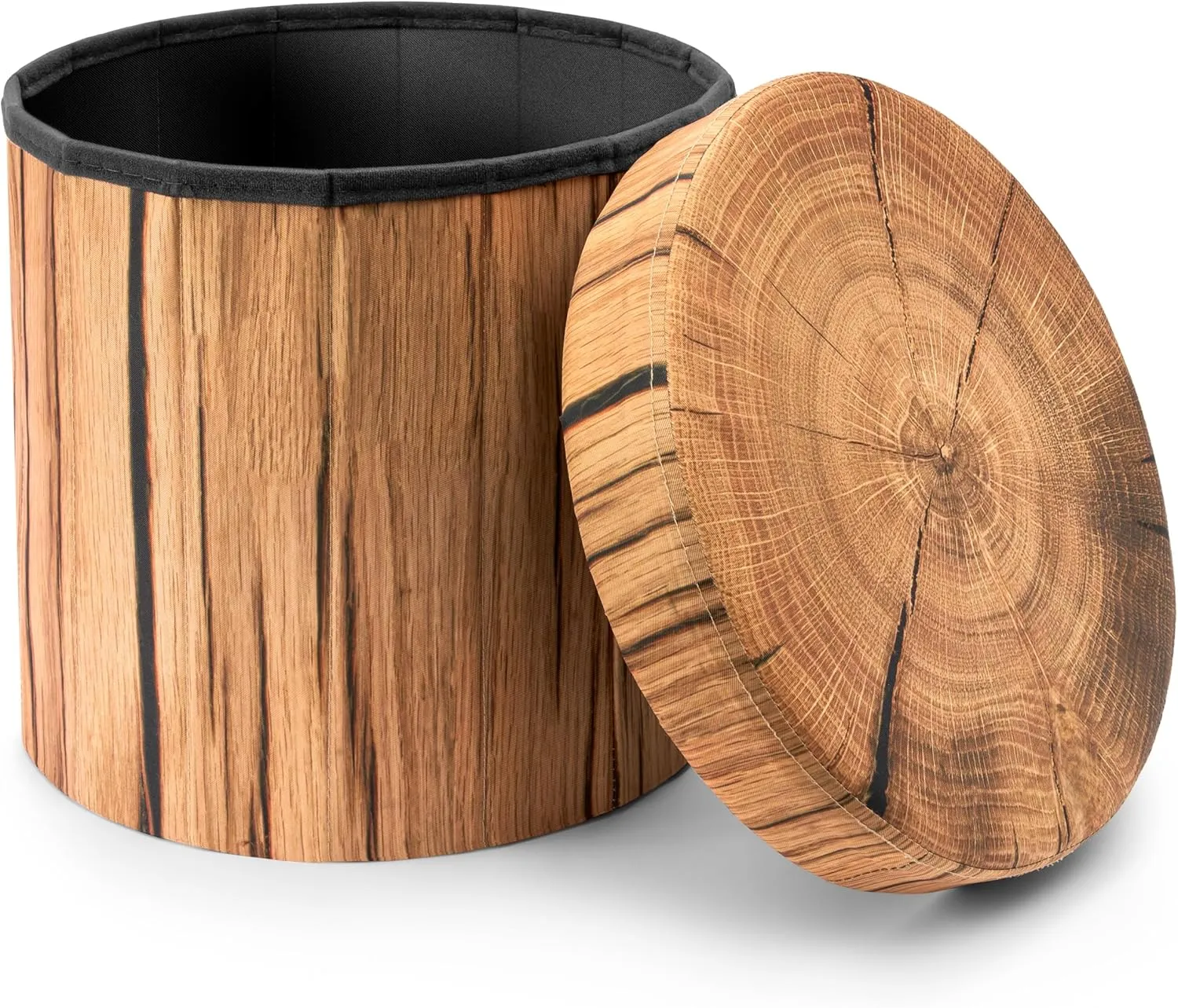 Sorbus Tree Stump Stool, Toy Storage Ottoman 15 Inch Fake tree stumps Log Stool Storage, Artificial Tree Trunk, Perfect Footstool Kids Toy Chest, Rustic Log Cabin Decor Bench, Pedestal, Side End Table