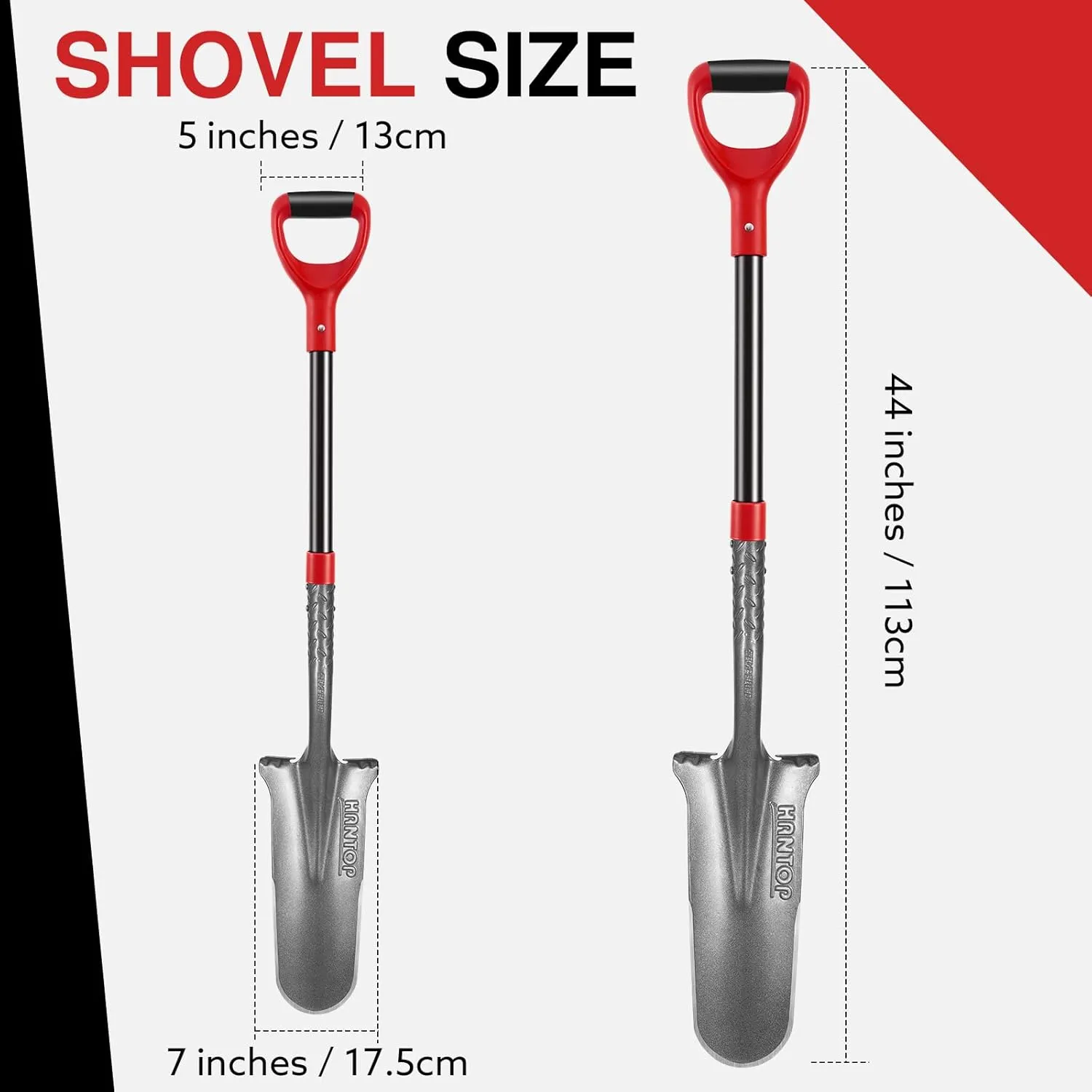 Spade Shovel - 44 Inch Sharp Shooter & Root Slayer Garden Trenching Shovel