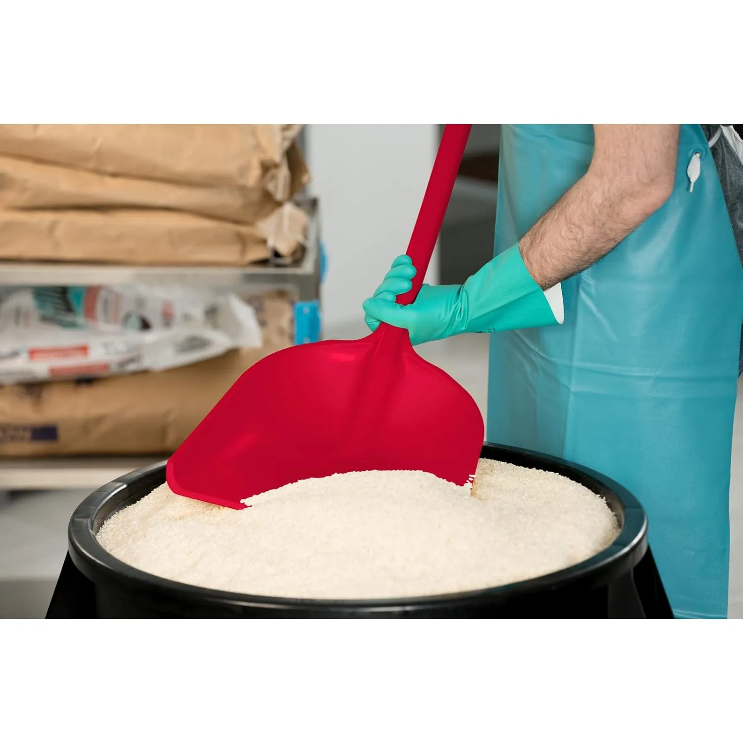 SPARTA 41076EC05 Plastic Sanitary Shovel, Food Safe Plastic Shovel For Commerical Kitchens, 11 Inches, Red