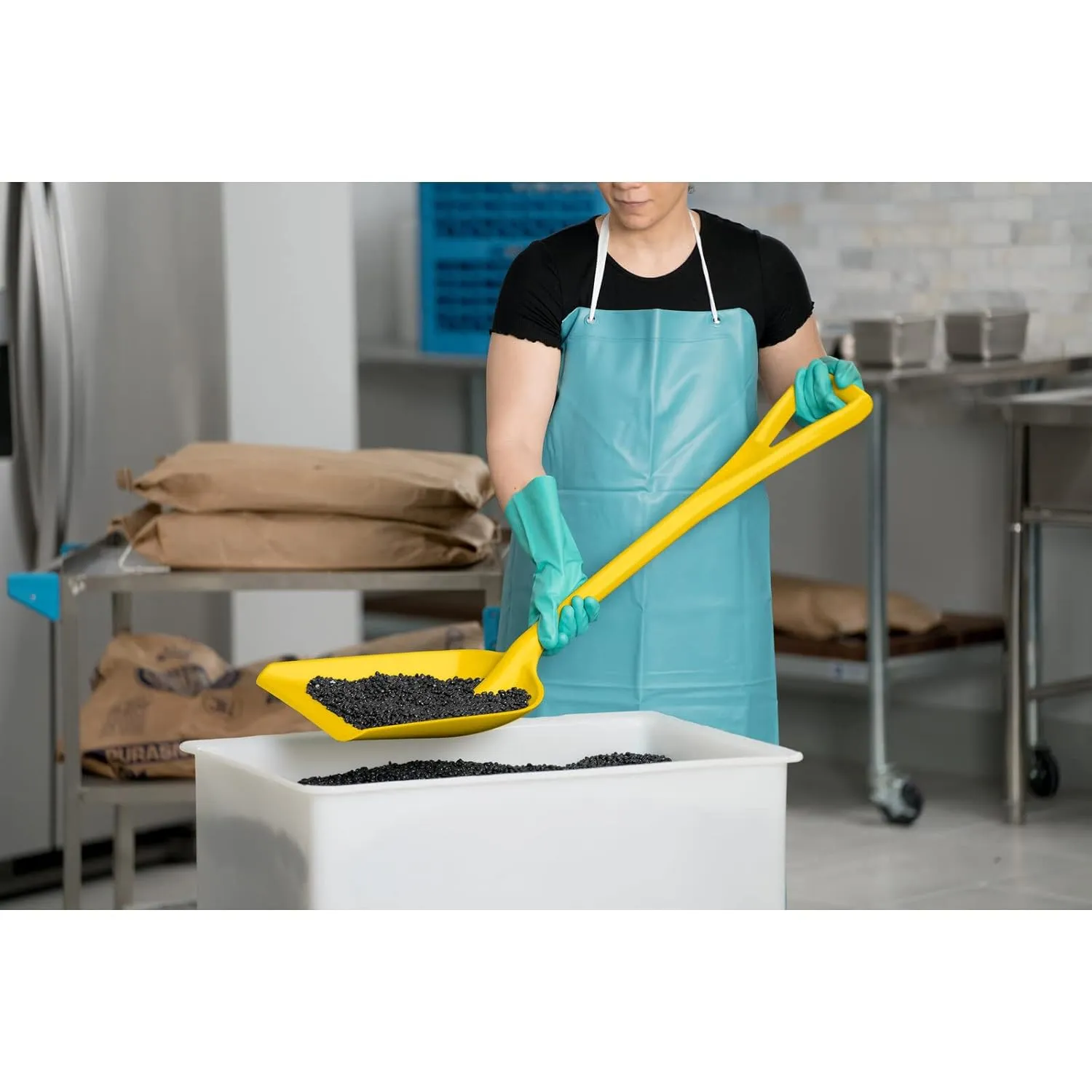 SPARTA 41077EC04 Plastic Sanitary Shovel, Food Safe Plastic Shovel For Commerical Kitchens, 14 Inches, Yellow