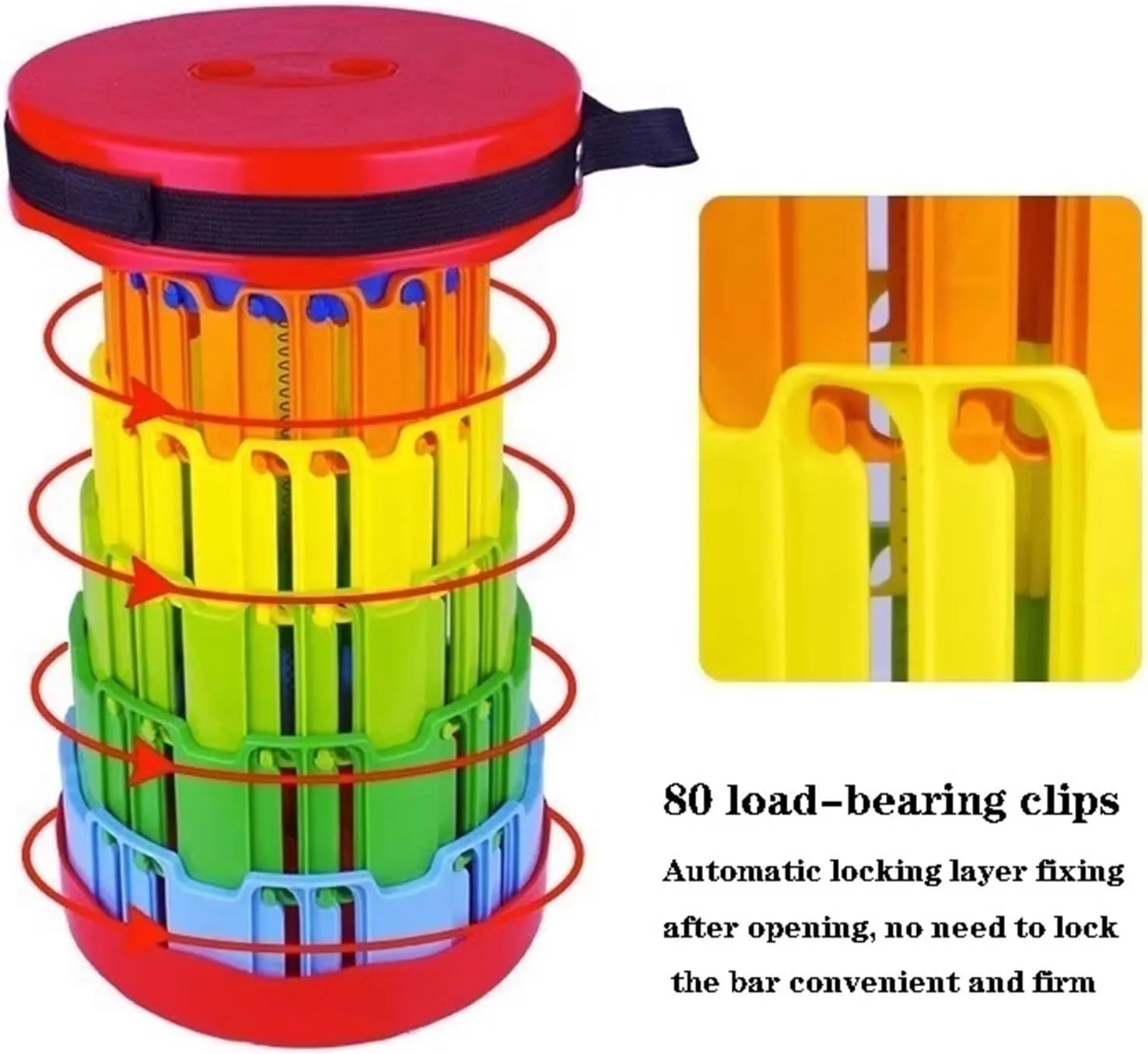 spxtom Height Adjustable Collapsible Stool, Compact Folding Chair, Portable Retractable Camping Stool, Lightweight, for Outdoor Fishing Hiking Gardening (Color : A)