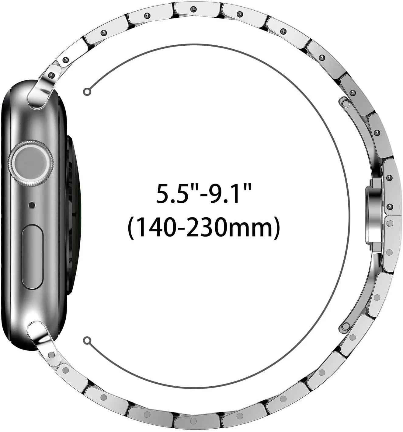 Stainless Steel Band for Apple Watch Ultra 2 Band 49mm 45mm 44mm 42mm, Metal Strap with Folding Clasp for Apple Watch Series 9 8 7 6 5 4 3 2 1 Ultra/Ultra 2 Men