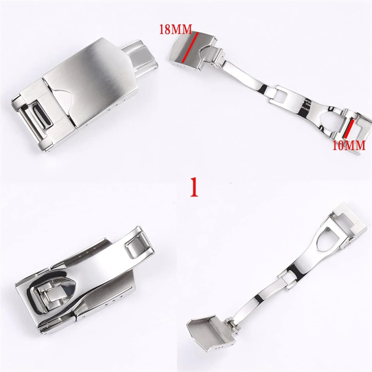 Stainless Steel Clasp Folding Buckle Watch Strap Watchband Belt Buckle For Tudor Black Bay 18mm Silver Watch Buckle
