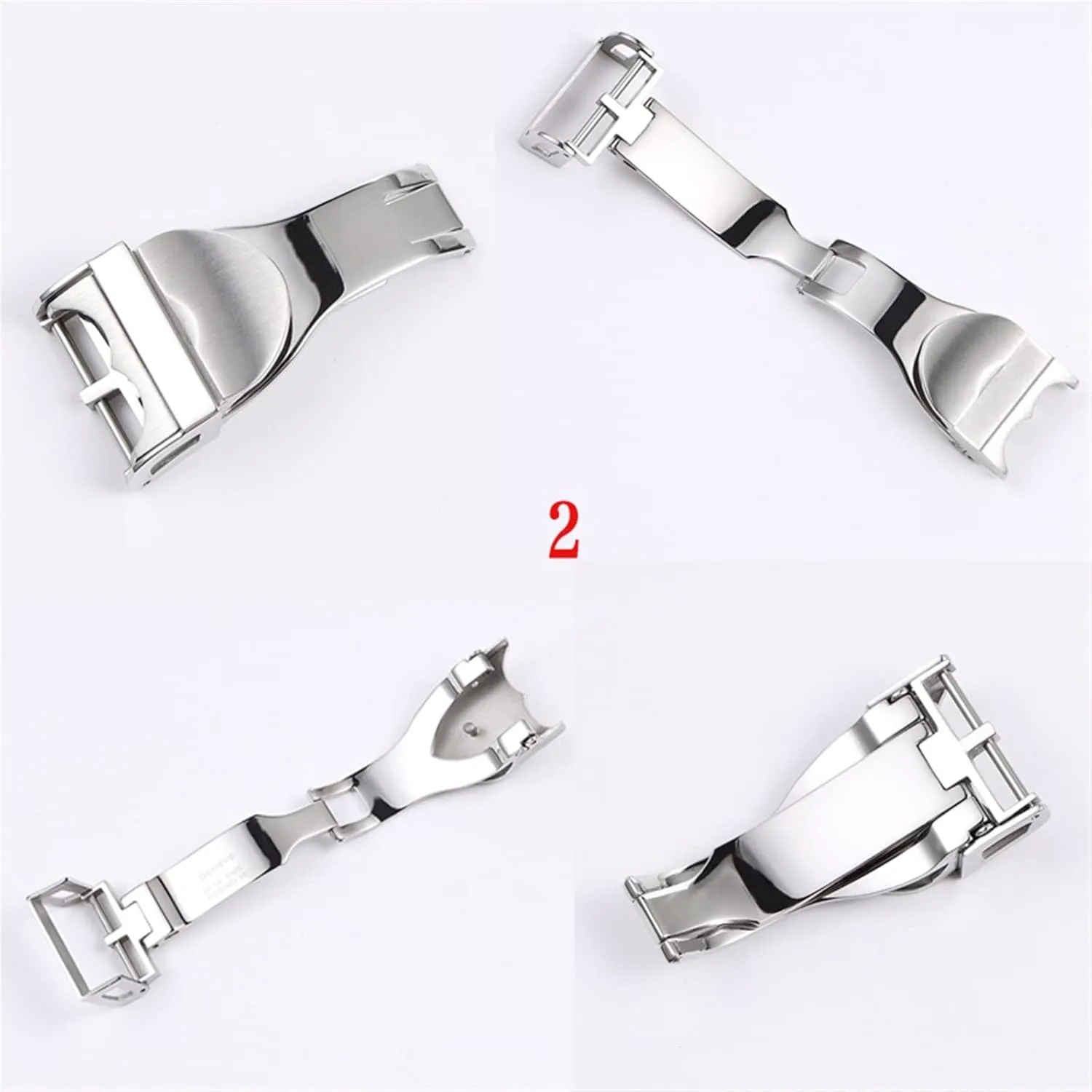Stainless Steel Clasp Folding Buckle Watch Strap Watchband Belt Buckle For Tudor Black Bay 18mm Silver Watch Buckle
