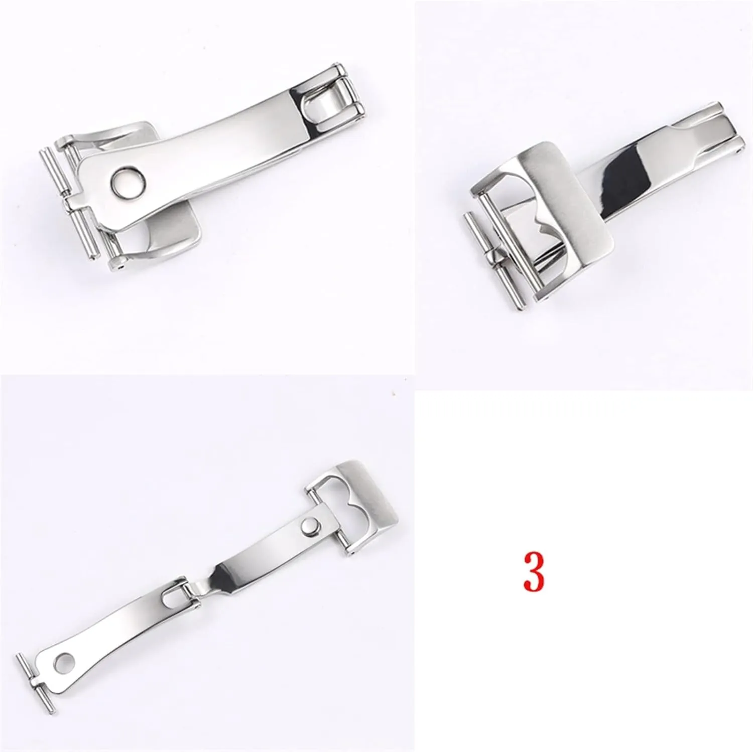 Stainless Steel Clasp Folding Buckle Watch Strap Watchband Belt Buckle For Tudor Black Bay 18mm Silver Watch Buckle