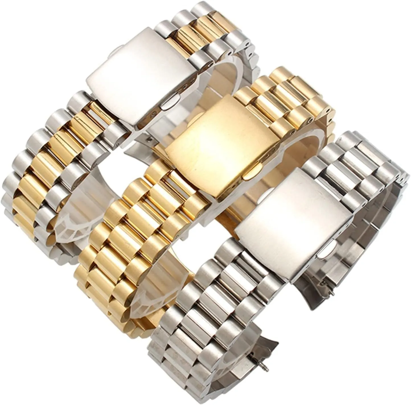 Stainless Steel Watchband For Citizen Enicar Wristband Curve End Steel Strap With Folding Buckle 20mm 22mm