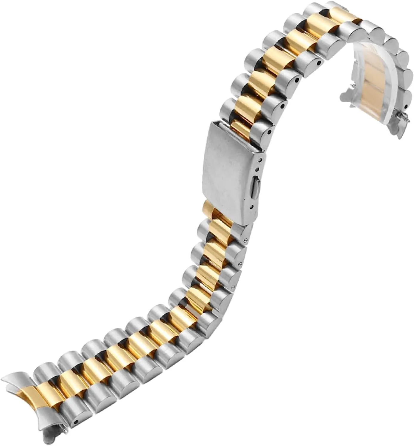 Stainless Steel Watchband For Citizen Enicar Wristband Curve End Steel Strap With Folding Buckle 20mm 22mm