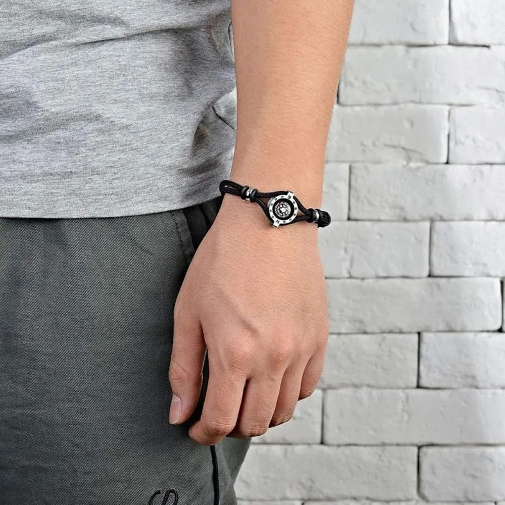 Steel Bracelet Rope Adventure Climbing Compass Ornaments Jewelry Outdoors Camping Hiking Wild Navigation Tool