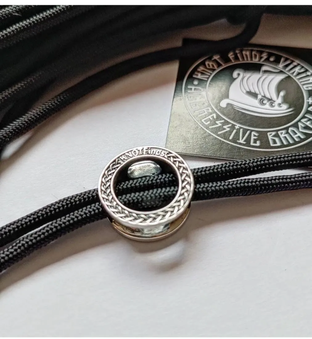 Steel Round Bead VALKYRIE Bead for Bracelet Viking style,  Men's Accessory. Scandinavian jewelry