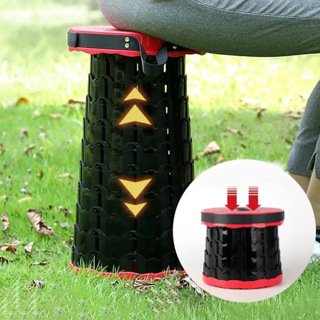 Stools Foldable Stool, Adjustable Retractable Stool Portable, Camping Stool, Suitable for Outdoor Indoor Fishing, Barbecue, Garden Trip, Train Queuing