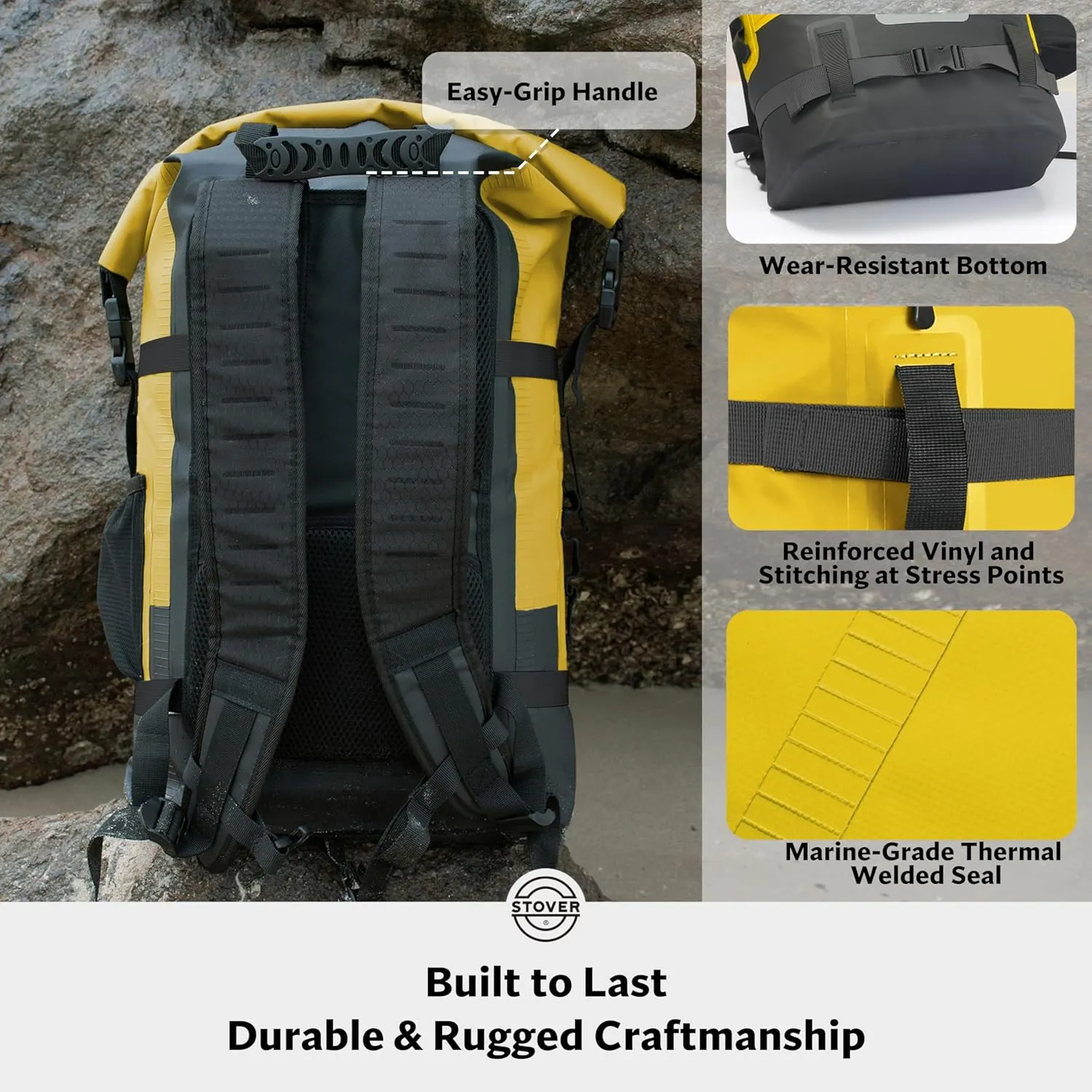 STOVER 5/10/25/30/40/55L Waterproof Backpack- Floating Dry Bag for Kayaking, Travel, Beach, Hiking, & Camping, Men/Women