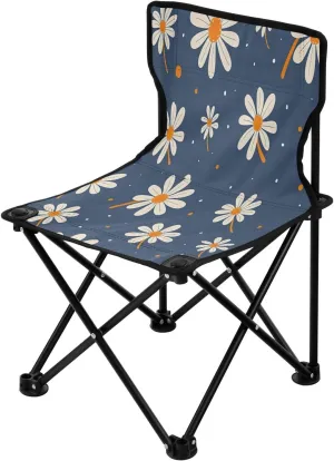 Striped Portable Outdoor Folding Chair Anti-Slip Padded Oxford Cloth Stool Camping Chair Small for Beach Hiking Fishing Gardening Quad Camp Chair