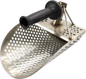 Sturdy Stainless Steel Beach Shovel Metal Detecting Tool Sand Scoop Sifting Shovel for Outdoor Activities