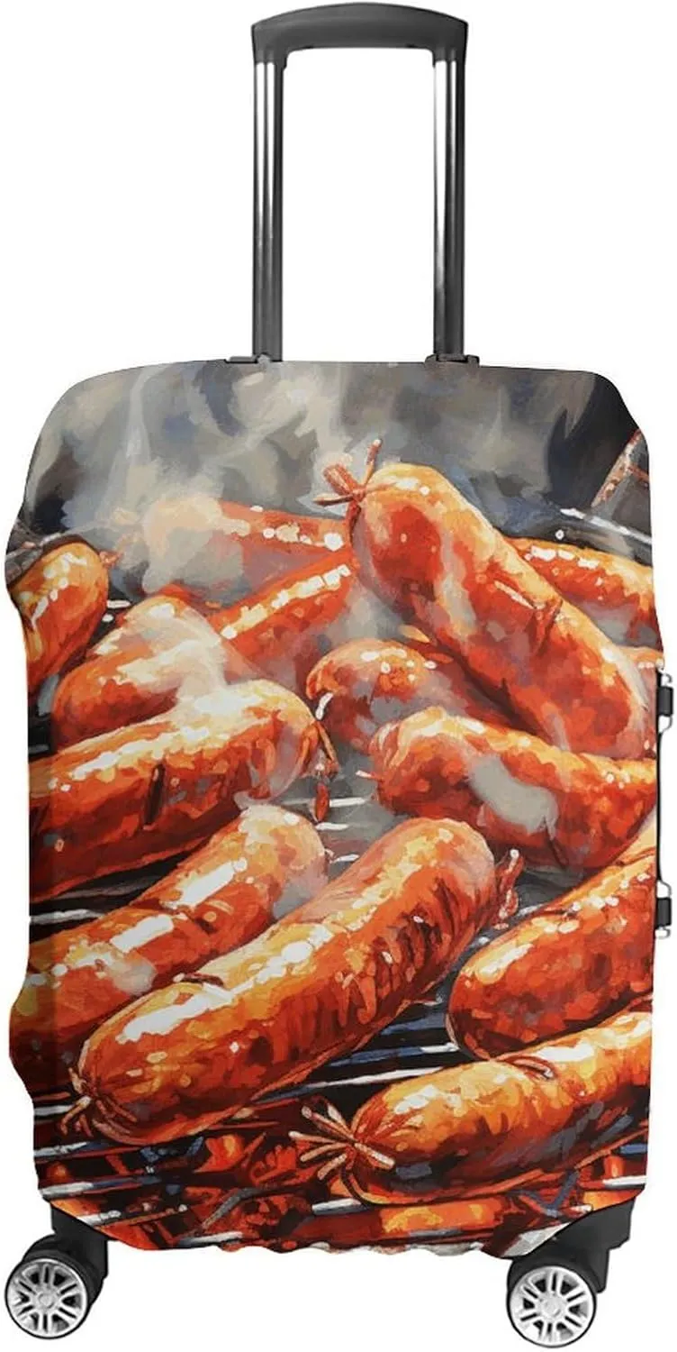 Suitcase Covers for Luggage Sausage on Fire Fashion Luggage Cover Washable Protector Waterproof Suitcase Cover Anti-scratch Travel Suitcases Covers Case for 19-32 Inch Luggages S