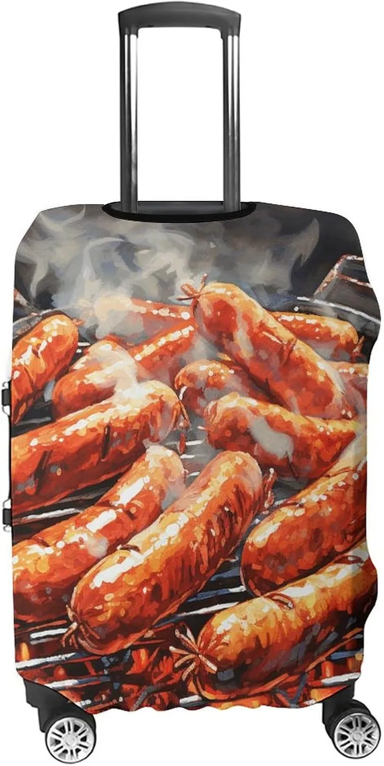 Suitcase Covers for Luggage Sausage on Fire Fashion Luggage Cover Washable Protector Waterproof Suitcase Cover Anti-scratch Travel Suitcases Covers Case for 19-32 Inch Luggages S