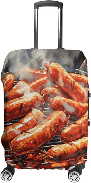 Suitcase Covers for Luggage Sausage on Fire Fashion Luggage Cover Washable Protector Waterproof Suitcase Cover Anti-scratch Travel Suitcases Covers Case for 19-32 Inch Luggages S