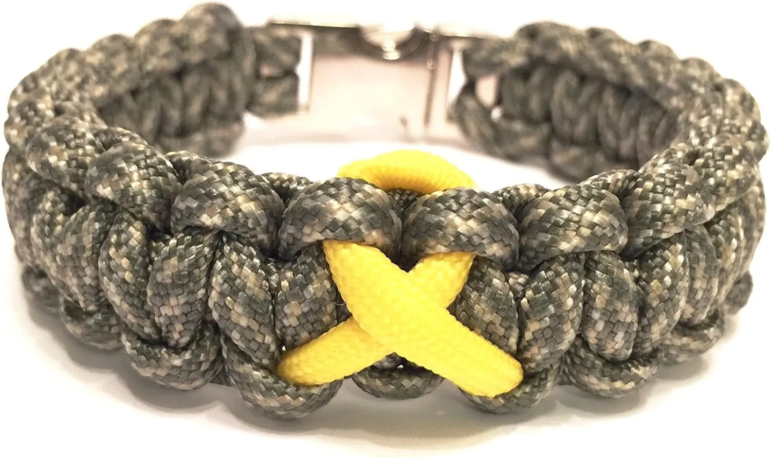 Support Our Troops Paracord Yellow Ribbon Survival Bracelet Paracord Survival Bracelets for Men (Size 8.0)